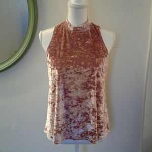 Crushed Velvet Turtleneck Blouse